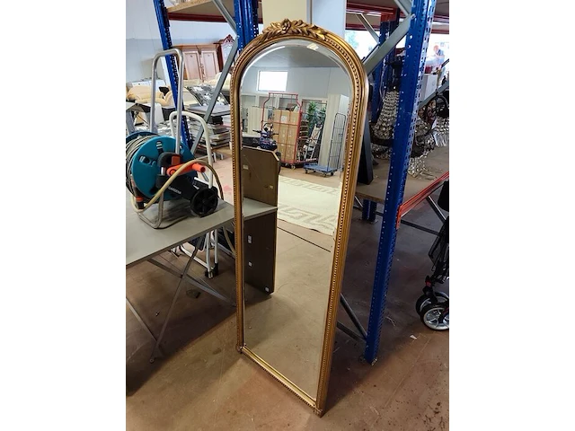 2 vintage spiegels in goudkleurige kader, 100x50 cm en 150x60 cm - afbeelding 5 van  6