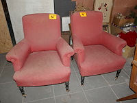 2 vintage stoffen zetels - afbeelding 1 van  3
