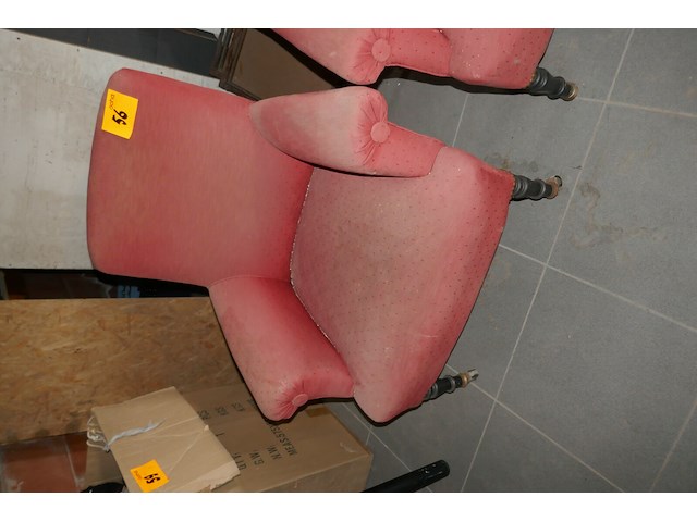 2 vintage stoffen zetels - afbeelding 2 van  3
