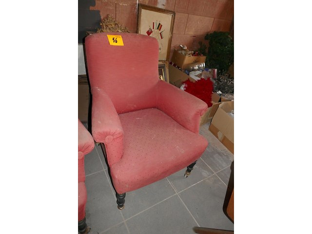 2 vintage stoffen zetels - afbeelding 3 van  3