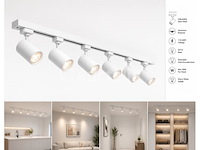 2 x 1-fase railverlichting set – 2 meter – wit – inclusief 6 x gu10 railspots - afbeelding 4 van  5