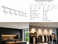 2 x 1-fase railverlichting set – 2 meter – wit – inclusief 6 x gu10 railspots - afbeelding 5 van  5