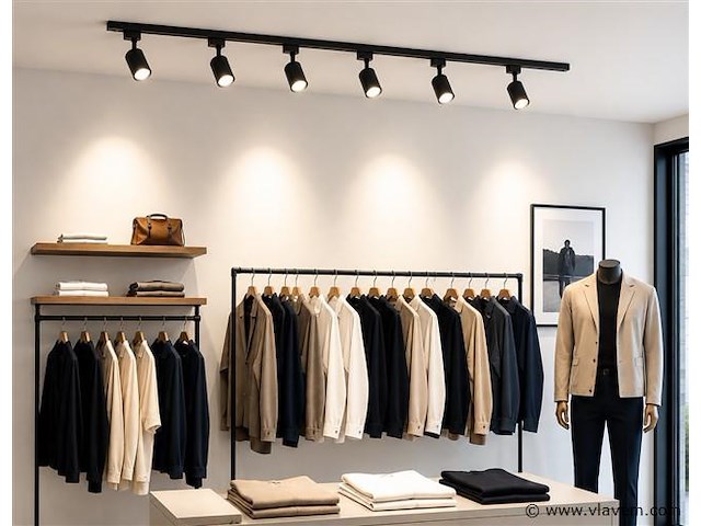 2 x 1-fase railverlichting set – 2 meter – zwart – inclusief 6 x gu10 railspots - afbeelding 2 van  5