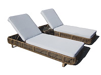 2 x 1 persoons ligbed met bijzettafel wit - afbeelding 2 van  7