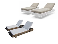 2 x 1 persoons ligbed met bijzettafel wit - afbeelding 4 van  7