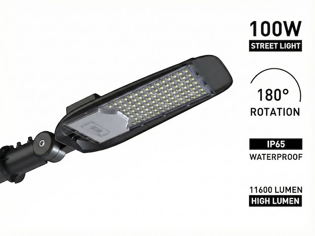 2 x 100w 3000k led straat verlichtingen waterdicht kantelbaar - afbeelding 1 van  6