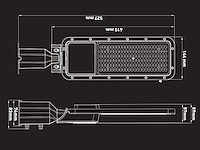 2 x 100w 3000k led straatverlichting met lens waterdicht kantelbaar - afbeelding 5 van  11