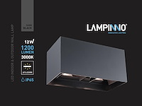 2 x 12w led zwart wandlamp 4 licht verstelbaar waterdicht - afbeelding 5 van  7