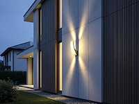 2 x 15w led wandlamp gebogen design zand zwart warm wit waterdicht - afbeelding 3 van  7