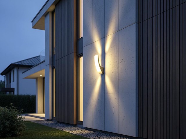 2 x 15w led wandlamp gebogen design zand zwart warm wit waterdicht - afbeelding 3 van  7