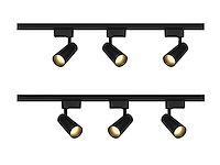 2 x 2 meter pro set railverlichting met 6 st 18w 4000k railspot - afbeelding 8 van  12
