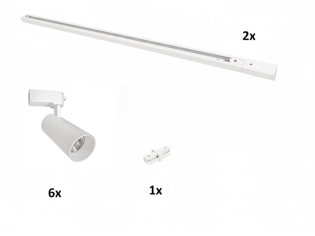 2 x 2 meter pro set railverlichting met 6 st 18w 4000k railspot - afbeelding 3 van  10