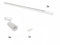 2 x 2 meter pro set railverlichting met 6 st 18w 4000k railspot - afbeelding 3 van  10