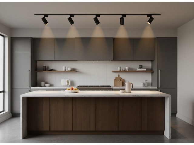 2 x 2 meter railsysteem met 6 st railspot gu10 fitting met ring - afbeelding 1 van  7