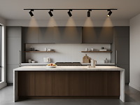 2 x 2 meter railsysteem met 6 st railspot gu10 fitting met ring - afbeelding 1 van  7