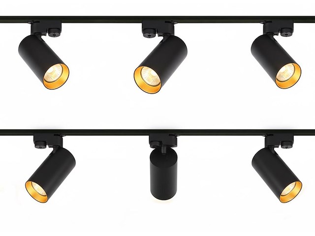 2 x 2 meter railsysteem met 6 st railspot gu10 fitting met ring - afbeelding 6 van  13