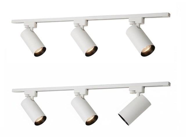 2 x 2 meter railsysteem met 6 st railspot gu10 fitting met ring - afbeelding 4 van  9