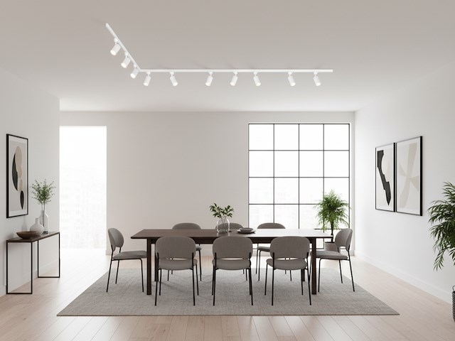 2 x 3 meter railsysteem met 9 st railspot gu10 fitting wit - afbeelding 4 van  6