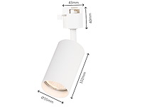 2 x 3 meter railsysteem met 9 st railspot gu10 fitting wit - afbeelding 6 van  6