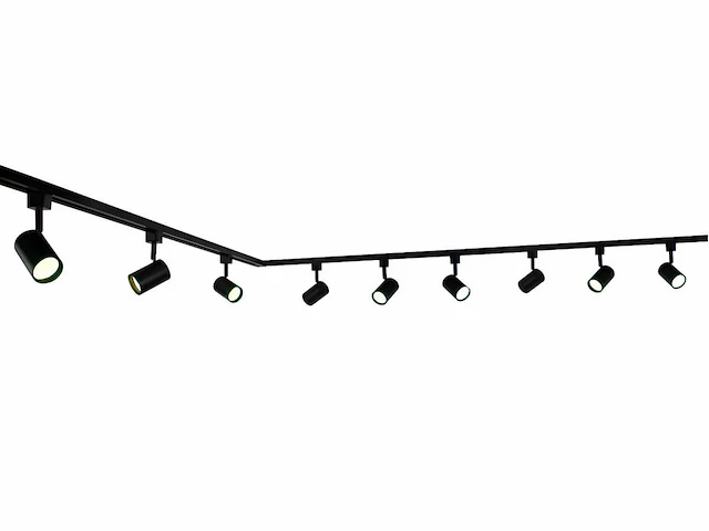 2 x 3 meter railsysteem met 9x railspot gu10 fitting - afbeelding 2 van  7
