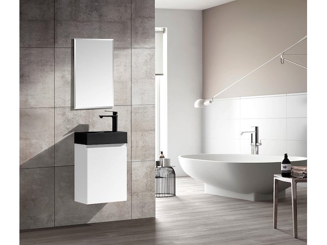 2 x 40cm toiletmeubel mat wit - como 40-03b - afbeelding 1 van  3