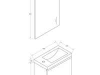 2 x 40cm toiletmeubel mat wit - como 40-03b - afbeelding 3 van  3