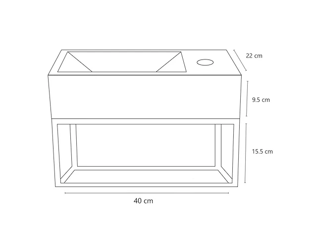 2 x 40cm wit fonteinset - cubo mat wit - afbeelding 4 van  4