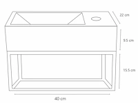 2 x 40cm wit fonteinset - cubo mat wit - afbeelding 4 van  4