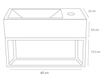 2 x 40cm wit fonteinset - cubo wit - afbeelding 6 van  6