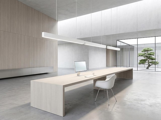 2 x 40w led 120cm linear design hanglamp met 3 kleur licht switch wit - afbeelding 4 van  9