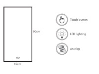 2 x 45cm led spiegel - afbeelding 5 van  9