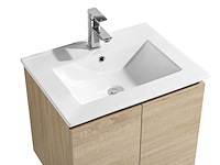 2 x 60cm badkamermeubelset mdf - kleur: wit eik - afbeelding 4 van  6