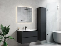 2 x 80cm badkamermeubelset - kleur: zwart eik