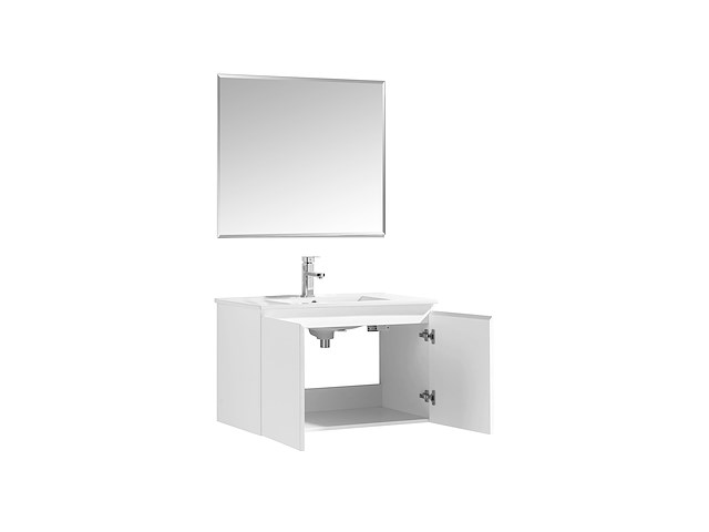 2 x 80cm badkamermeubelset mdf - kleur: mat wit - afbeelding 3 van  7