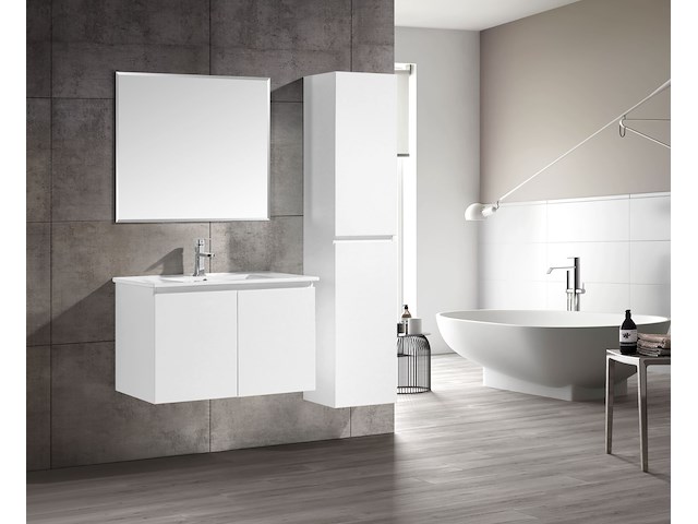 2 x 80cm badkamermeubelset mdf - kleur: mat wit - afbeelding 7 van  7