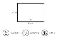 2 x 80cm led spiegel met zwart frame - afbeelding 4 van  8