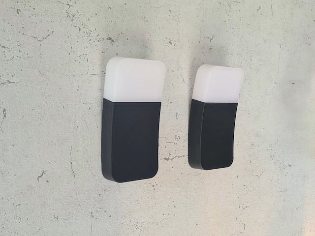 2 x 9.5w led wandlamp gebogen zand zwart warm wit waterdicht - afbeelding 5 van  7