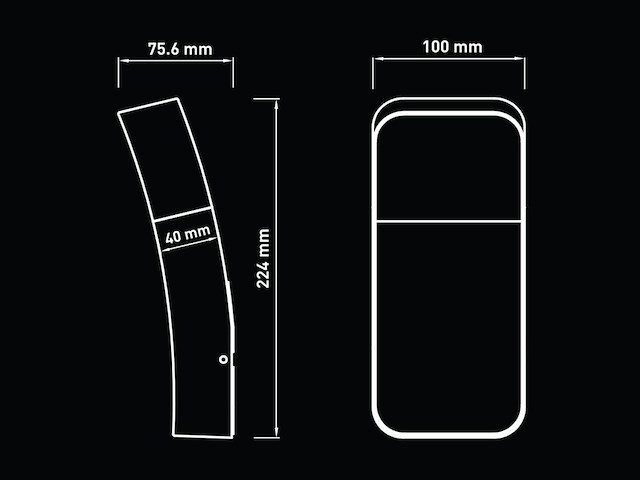 2 x 9.5w led wandlamp gebogen zand zwart warm wit waterdicht - afbeelding 6 van  7