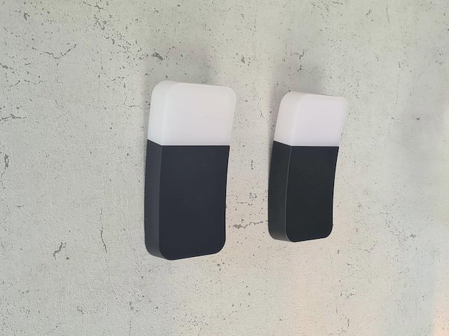 2 x 9.5w led wandlamp gebogen zand zwart warm wit waterdicht - afbeelding 5 van  7