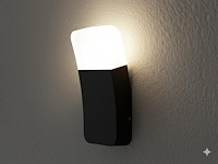2 x 9.5w led wandlamp gebogen zand zwart warm wit waterdicht - afbeelding 2 van  7