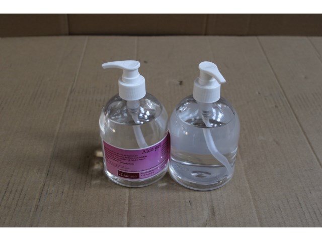2 x alcoholgel met dispenser (500ml) - afbeelding 1 van  3