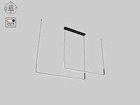 2 x alura linear hanglamp zand zwart 100cm&100cm duo lijn 40w led cct 3 kleur & 3 stappen dimmen - afbeelding 8 van  9