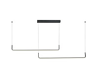 2 x alura linear hanglamp zand zwart 100cm&100cm duo lijn 40w led cct 3 kleur & 3 stappen dimmen - afbeelding 2 van  9