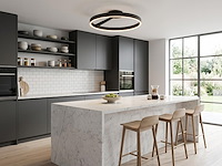 2 x arcao design plafondlamp zwart 60cm 40w led cct 3 kleur & 3 stappen dimmen - afbeelding 1 van  7