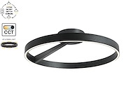 2 x arcao design plafondlamp zwart 60cm 40w led cct 3 kleur & 3 stappen dimmen - afbeelding 5 van  7
