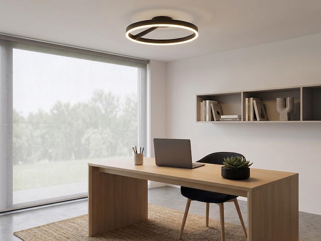 2 x arcao design plafondlamp zwart 60cm 40w led cct 3 kleur & 3 stappen dimmen - afbeelding 6 van  7