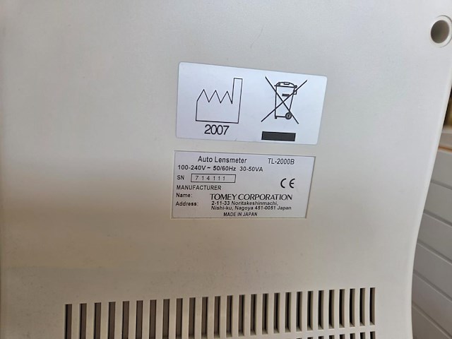 2 x autolensmeter tomey tl-2000b + tl-1000 - afbeelding 5 van  13