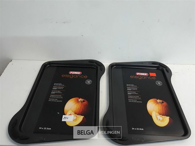 2 x bakplaat pyrex 34x23,5 cm - afbeelding 1 van  3