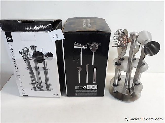 2 x barset voor cocktail 6 delig - afbeelding 1 van  2