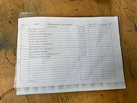 2 x blauwe bak met diverse onderdelen tandwielen, schijven, aandrijfas etc. zie lijst - afbeelding 4 van  5